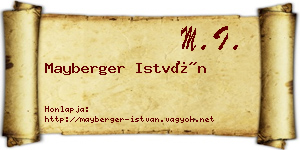 Mayberger István névjegykártya